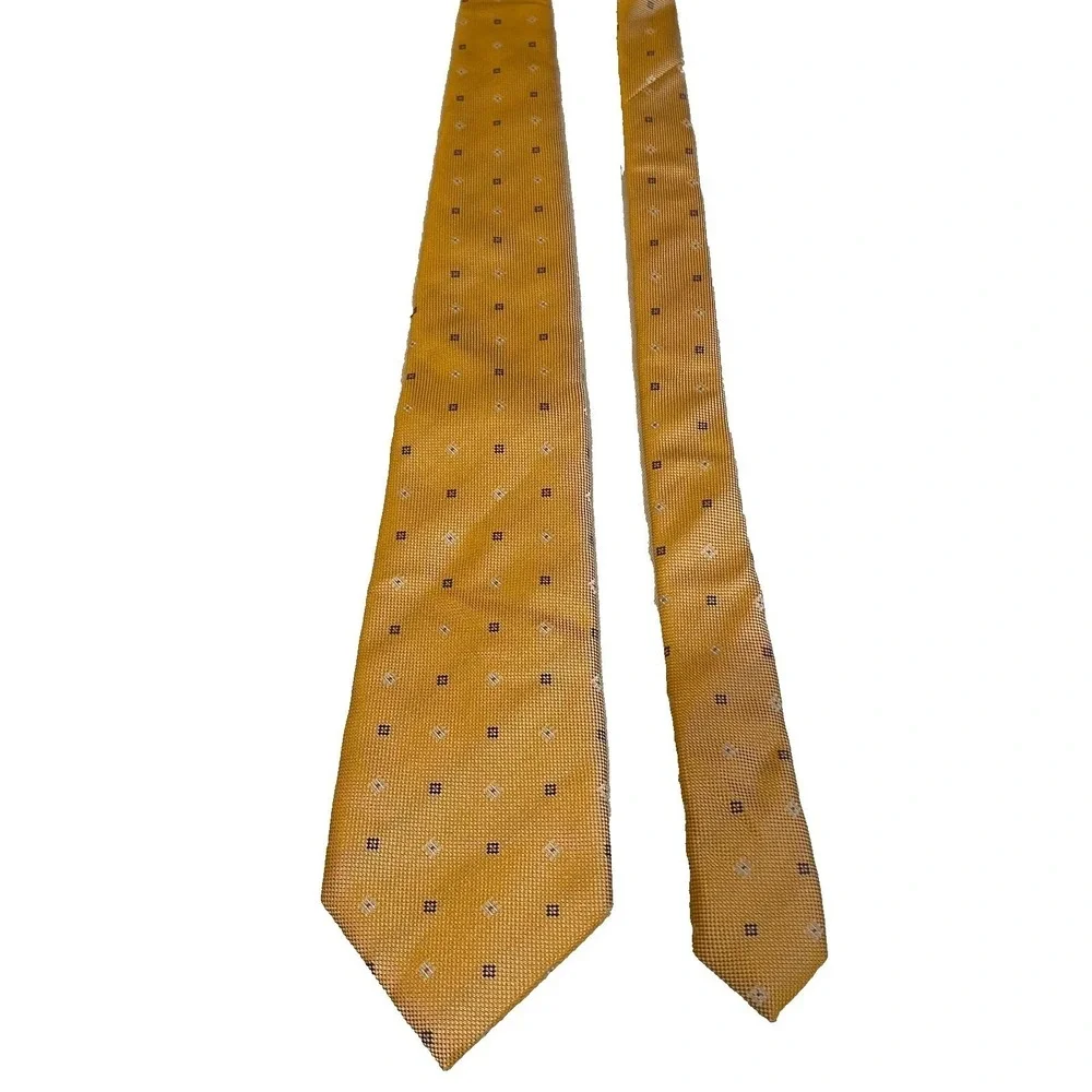 Ermenegildo Zegna Men Silk Lot 2 Neckties Red Gold Couture Italy Luxury Designer